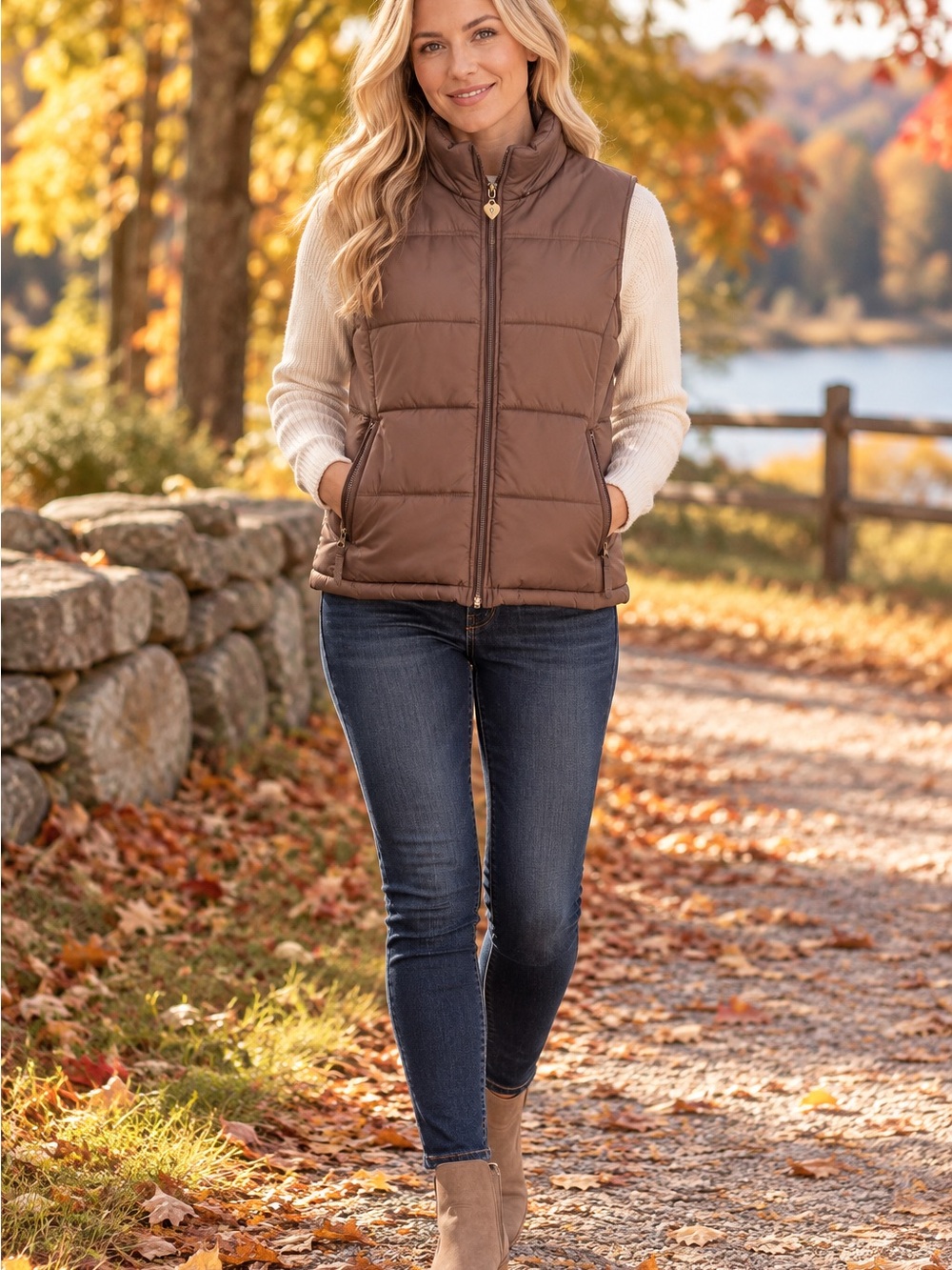 Maurices Brown Quilted Puffer Vest